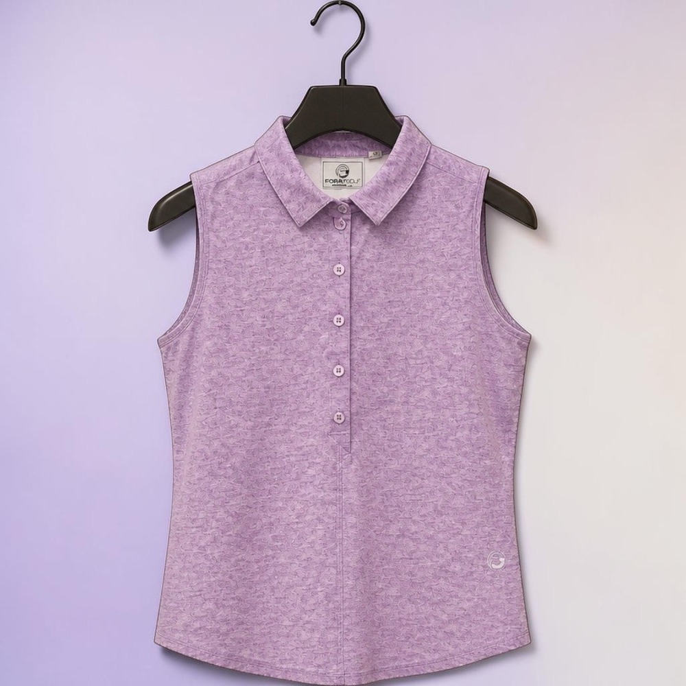 Foray Golf Sleeveless‎ Polo M Lavender Athleisure Country Club Tenniscore Top